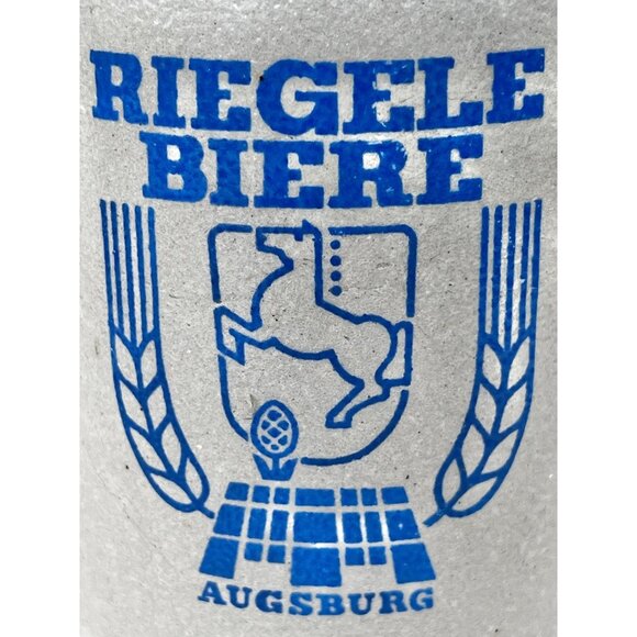 Vintage Riegele Biere Stoneware Beer Stein 0.5L With Handle From Augsburg German - Picture 2 of 11